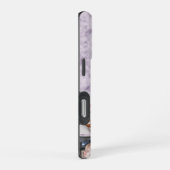 世界モダンのミイラ最高のミの贈り物の写真パープル大理石 iPhoneケース (右側面)