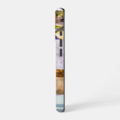 世界モダンのミイラ最高のミの贈り物の写真パープル大理石 iPhoneケース (左側面)