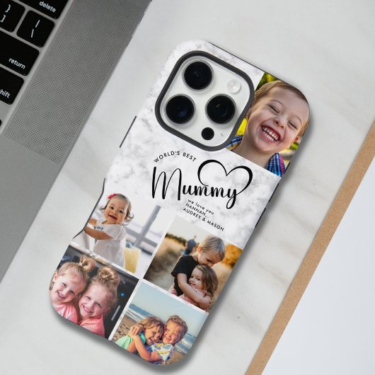 世界モダンのミイラ最高のミの贈り物の写真Marble iPhoneケース