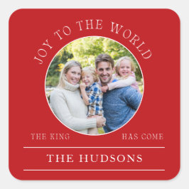 世界モダンの写真に赤い喜び スクエアシール