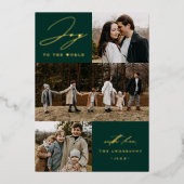 世界モダンの緑への喜び4写真 箔シーズンカード (正面)