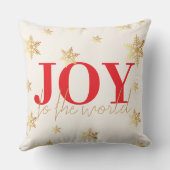 世界モダンの雪片に赤い喜び クッション (裏面)