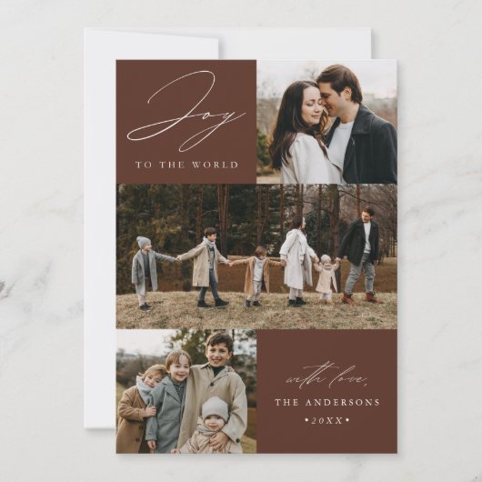 世界モダンへの喜びブラウン4写真 シーズンカード (正面)