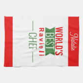 世界ラビオリ最高のシェフ- パーソナライズされた キッチンタオル (横)