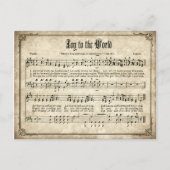 世界ヴィンテージクリスマスキャロル葉書への喜び シーズンポストカード (正面)