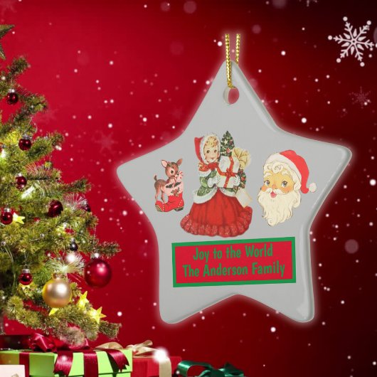 世界ヴィンテージクリスマスモノグラムへの喜び | セラミックオーナメント