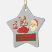 世界ヴィンテージクリスマスモノグラムへの喜び | セラミックオーナメント (左)