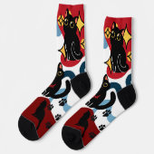 世界一かわいい黒猫ソックス - 黒猫グッズ ソックス (左)