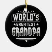 世界一のおじいちゃんの父の日 セラミックオーナメント (正面)