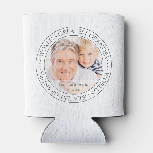 世界一のおじいちゃんモダンのクラシック写真 缶クーラー (裏面)