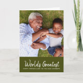 世界一のおじいちゃん父の日の写真カード カード (正面)