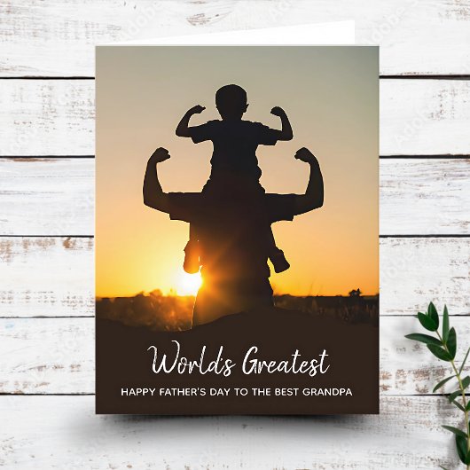 世界一のおじいちゃん父の日の写真カード カード