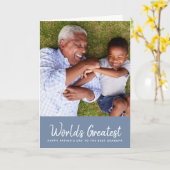 世界一のおじいちゃん父の日の写真カード カード (黄色い花)