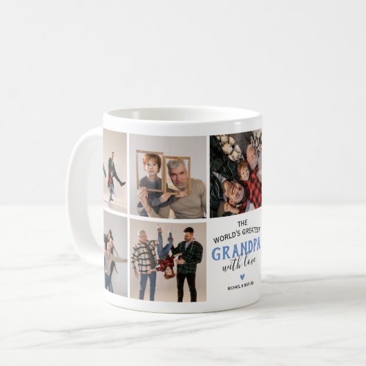 世界一のおじいちゃん父の日の写真 コーヒーマグカップ (正面左)