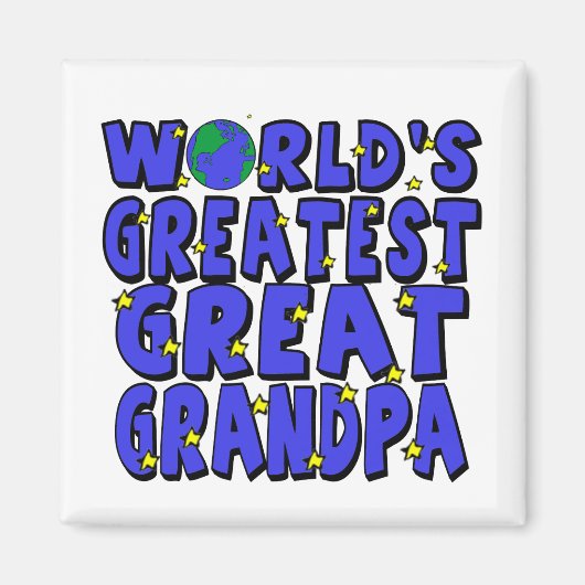 世界一のおじいちゃん素晴らし マグネット (正面)