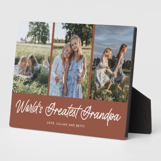 世界一のおじいちゃん錆3写真プラーク フォトプラーク (側面)