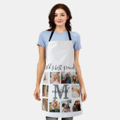 世界一のおじいちゃん10写真写真コラージュ エプロン (着用した状態)