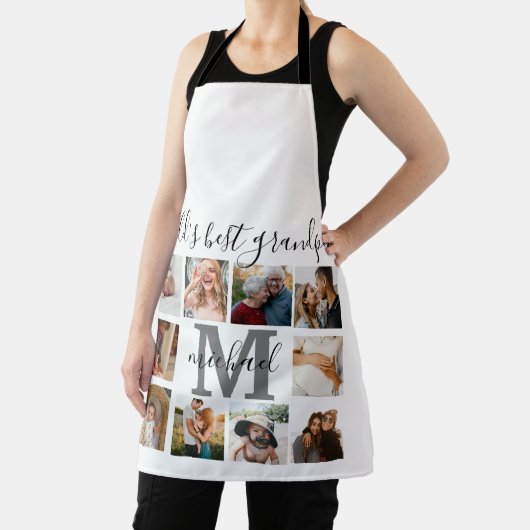 世界一のおじいちゃん10写真写真コラージュ エプロン (インサイチュ)