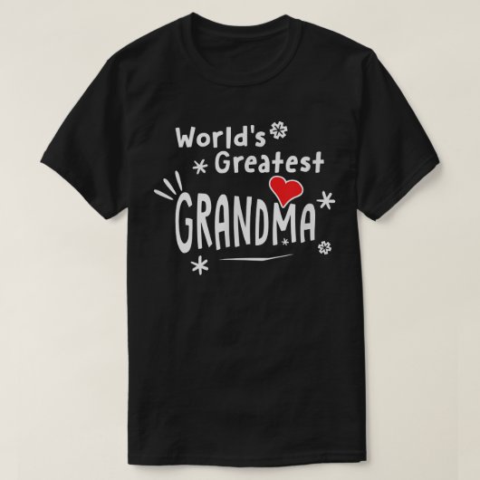 世界一のおばあちもっとも偉大ゃん  Tシャツ (デザイン正面)