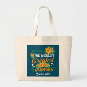 世界一のおばあちゃんは母の日に似ている ラージトートバッグ (正面)
