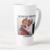 世界一のおばあちゃん写真自分で作る カフェラテマグ (右アングル)