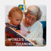 世界一のおばあちゃん写真自分で作る セラミックオーナメント (正面)