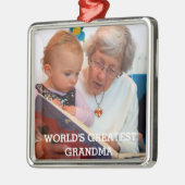 世界一のおばあちゃん写真自分で作る メタルオーナメント (左)