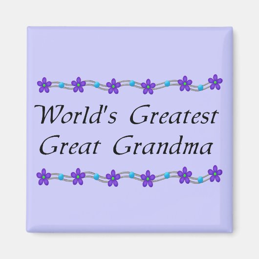 世界一のおばあちゃん素晴らし マグネット (正面)