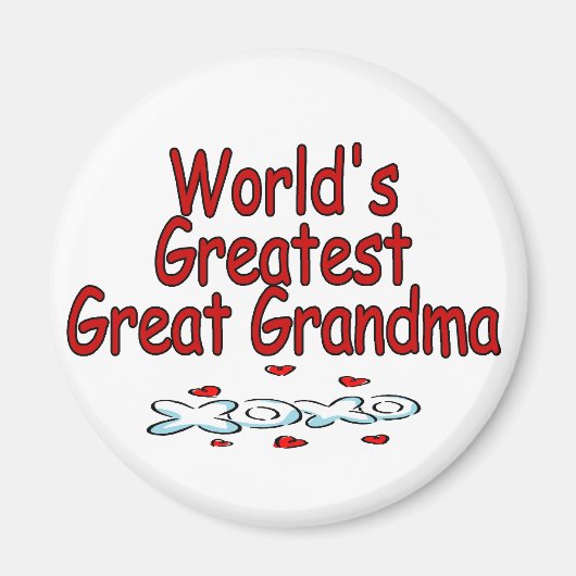 世界一のおばあちゃん素晴らし マグネット (正面)