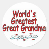 世界一のおばあちゃん素晴らし ラウンドシール (正面)