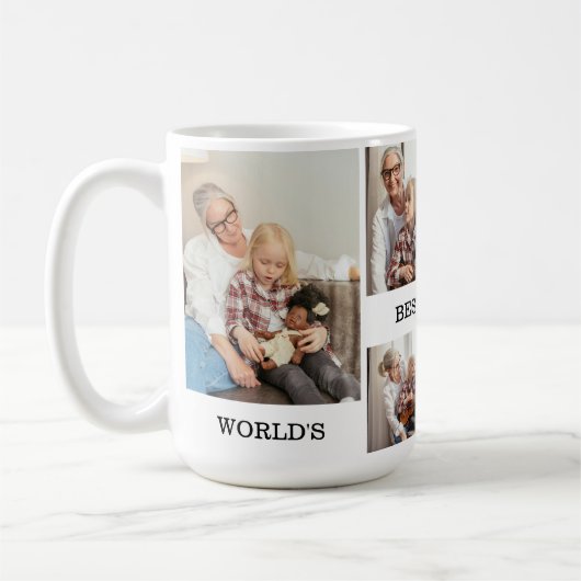 世界一のおばあちゃん5カスタム枚フォトマグカップ コーヒーマグカップ (左)