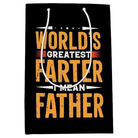 世界一のお父さんの言葉芸術 ミディアムペーパーバッグ (正面)