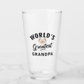 世界一のじいちゃんタイポグラフィおもしろい可愛い  タンブラーグラス (正面)