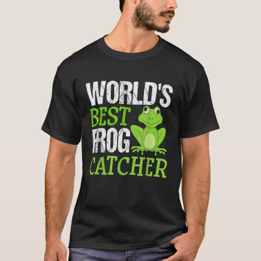 世界一のカエル捕り カエル狩り少年 Tシャツ (正面)