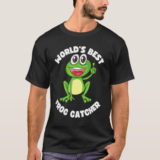 世界一のカエル捕り 子供に人気のカエル狩り Tシャツ (正面)