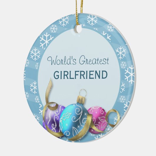 世界一のガールフレンドのクリスマスオーナメント セラミックオーナメント (左)