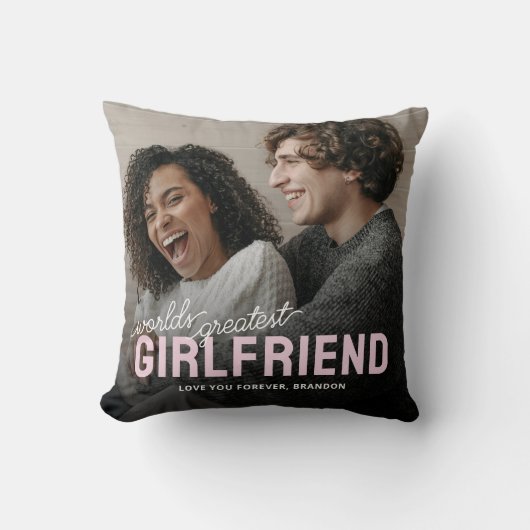 世界一のガールフレンド写真 クッション (正面)