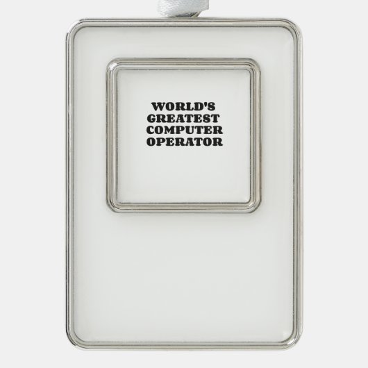 世界一のコンピューター操作者 シルバープレートフレームオーナメント (正面)