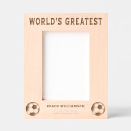 世界一のサッカーコーチ レーザー彫刻フレーム
