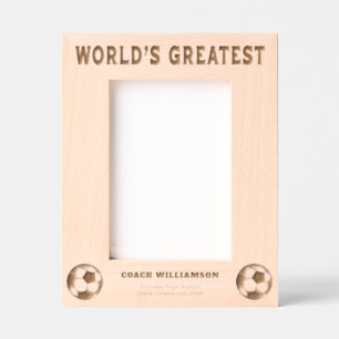 世界一のサッカーコーチ レーザー彫刻フレーム