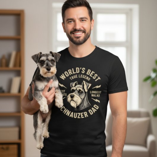 世界一のシュナウザーのパパ 真の伝説 Tシャツ