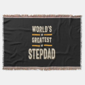 世界一のステップパパの継父おもしろいプレゼント スローブランケット (正面)