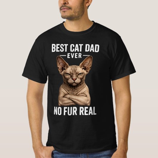 世界一のスフィンクス猫パパTシャツ Tシャツ (正面)