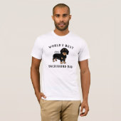 世界一のダックスフントの父 犬の名前入り Tシャツ (正面フル)