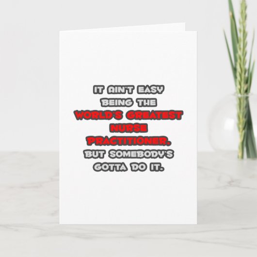 世界一のナース者のジョーク カード (正面)