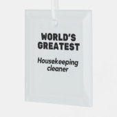 世界一のハウスキーピングクリーナー ガラスオーナメント (正面左)