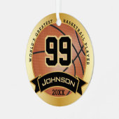 世界一のバスケットボール選手/コーチ メタルオーナメント (正面左)