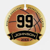 世界一のバスケットボール選手/コーチ メタルオーナメント (裏面)