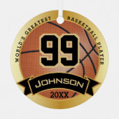 世界一のバスケットボール選手/コーチ メタルオーナメント (正面)
