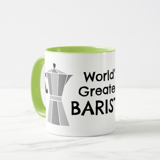 世界一のバリスタ モカポット コーヒーマグ マグカップ (正面左)